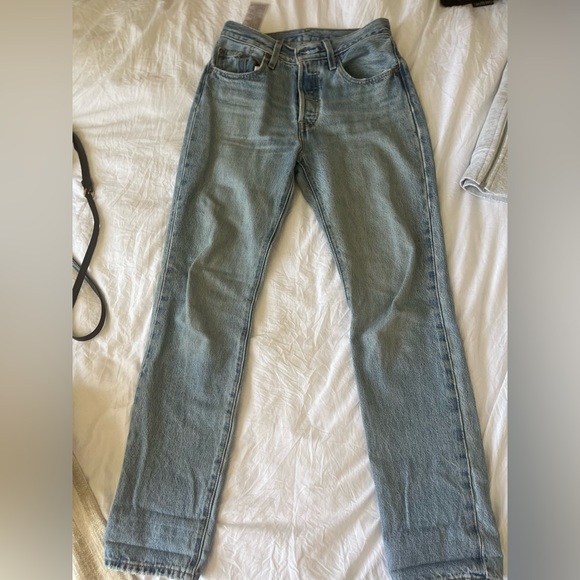 Levi 501 denim worn but still good condition. Has a slight Small stain as seen - Picture 7 of 8